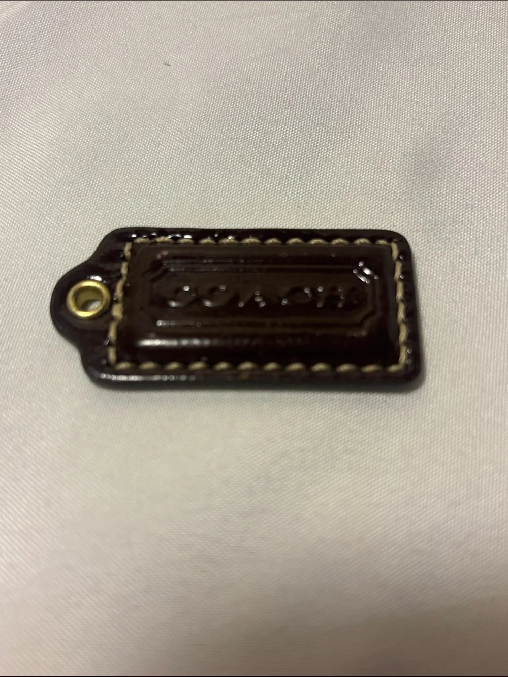 🏷️ EUC Authentic Coach Mahogany Brown Patent Leather Replacement Bag Hangtag/Fob